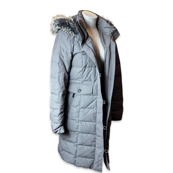 Women’s Lands End  Full Zip Hooded Quilted Puffer Coat Size: Xs color Brown - Picture 4 of 13